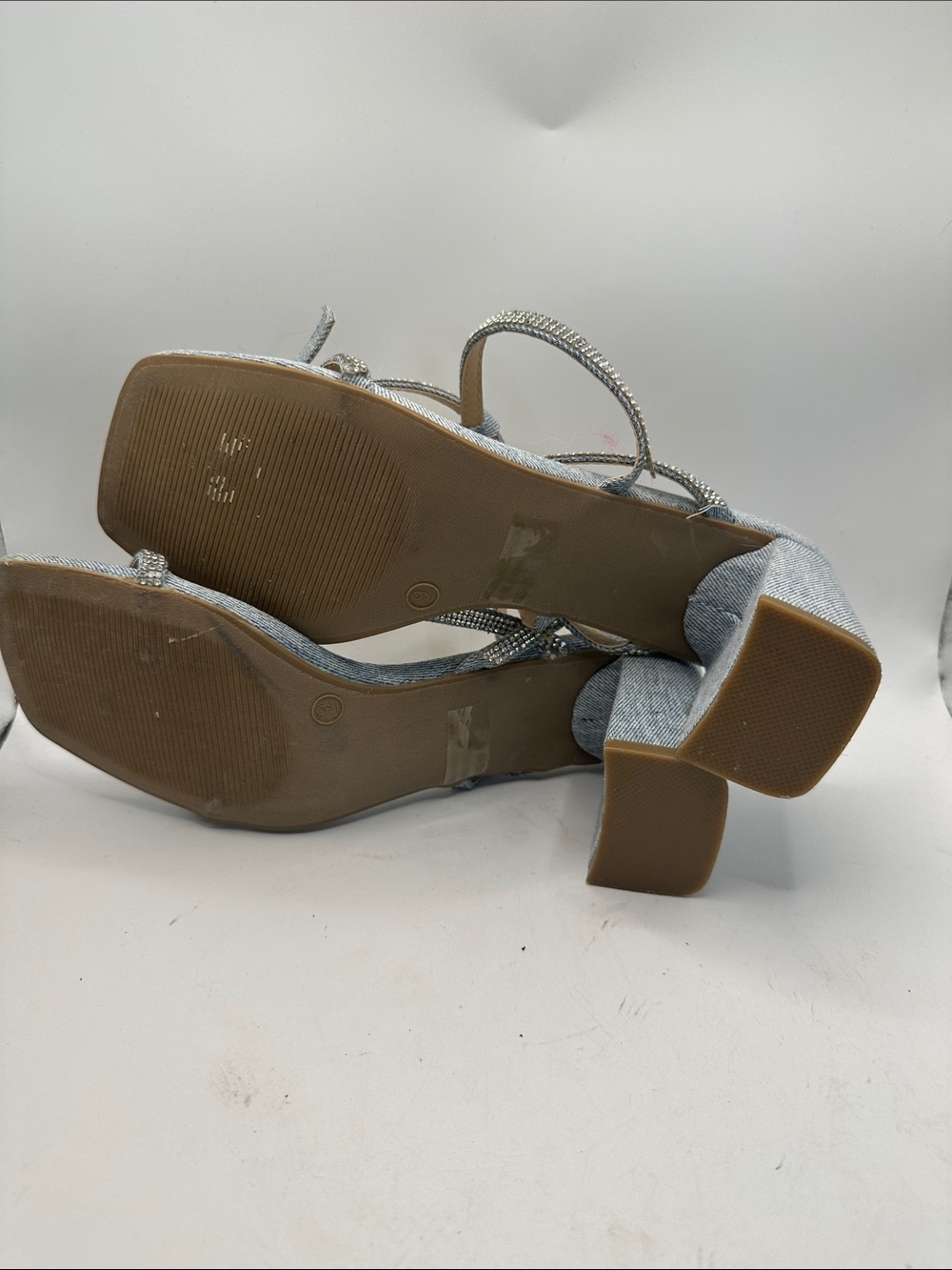 Fashion Nova Silver Strappy Block Heel Sandals size 9 - Picture 6 of 6